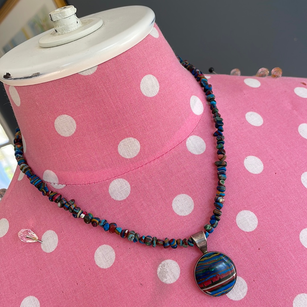Southwestern Inspired Semi Precious Stone Necklace May Be Sterling 30$